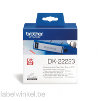 DK-22223 Doorlopende papier tape: 50 mm x 30,48m - wit - zelfklevend