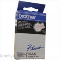 Brother TC-202 Tape Rood op wit, 12mm.